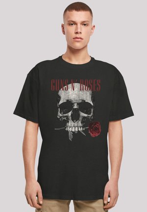 GUNS 'N' ROSES FLOWER SKULL ROCK MUSIK  - Camiseta estampada - schwarz