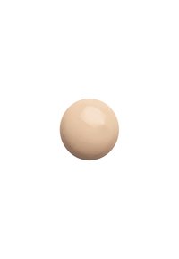Boule en céramique ronde, beige, avec une finition brillante et une texture lisse, présentant une subtile réflexion de la lumière à la surface.