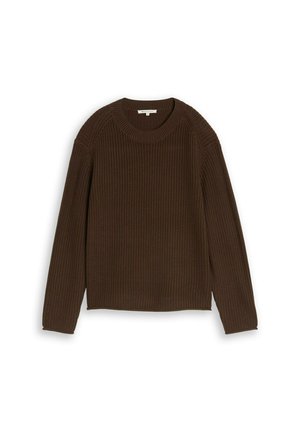 TOM TAILOR DENIM, TOM TAILOR DENIM PULLOVER & STRICKJACKEN RELAXED FIT STRICKPULLOVER - Jumper - new cool dark brown