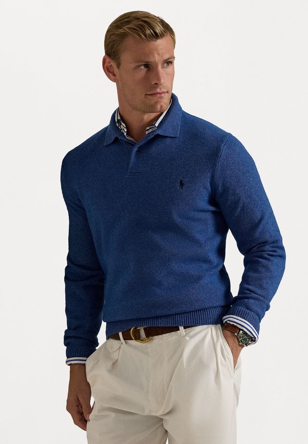 WOOL-COTTON POLO-COLLAR SWEATER - Strickpullover