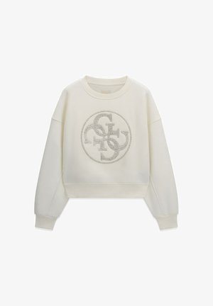 Guess, CN 4G ROUND LOGO RHINESTONES P - Sweatshirt - off-white