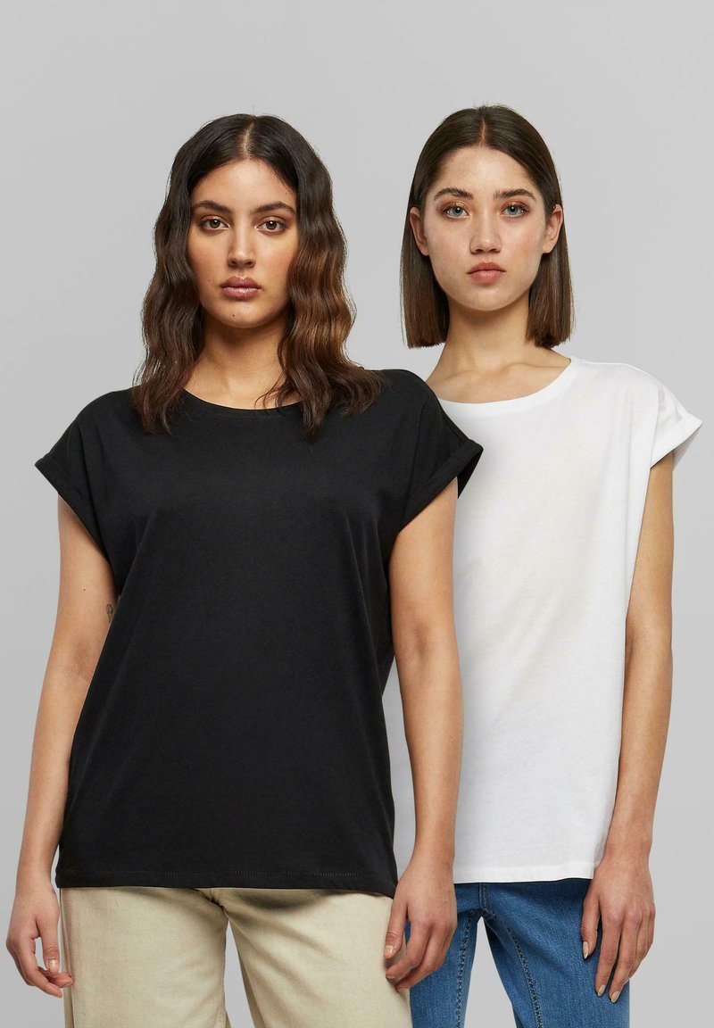 Urban Classics EXTENDED SHOULDER 2-PACK - T-shirt basic - white black