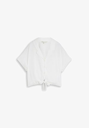 TOM TAILOR DENIM, TOM TAILOR DENIM BLUSEN & SHIRTS RESORT HEMDBLUSE MIT KNOTENDETAIL - Blúzka so zapínaním na gombíky - white