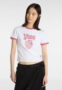 Vans APPLE BOOM RINGER - Triko s potiskem - white/mauvewood