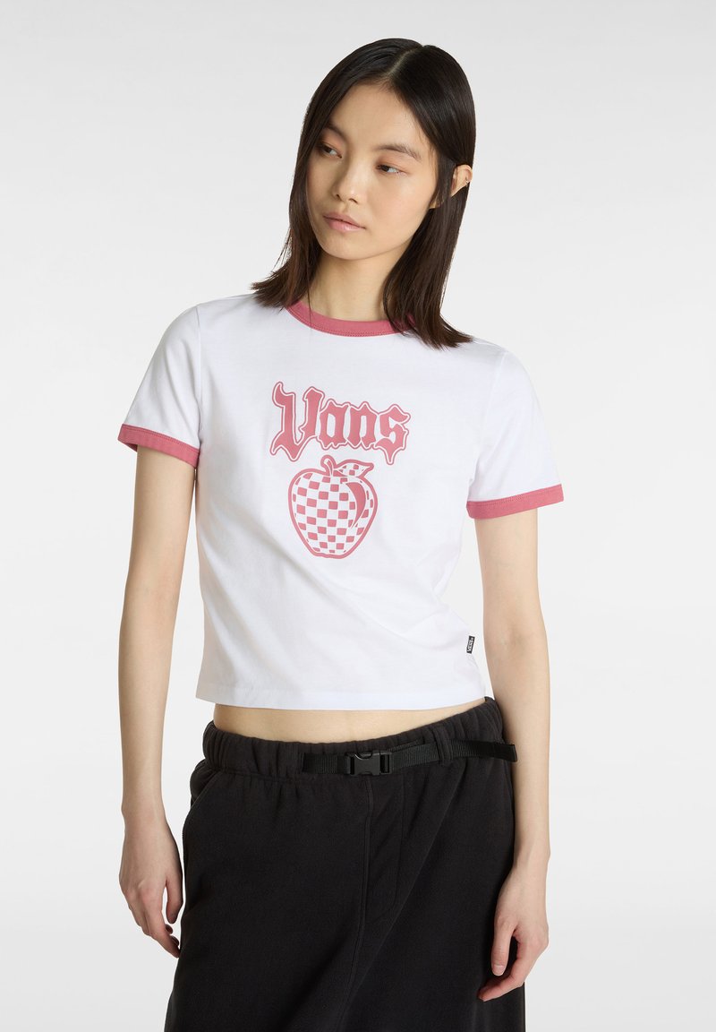Vans APPLE BOOM RINGER - Triko s potiskem - white/mauvewood