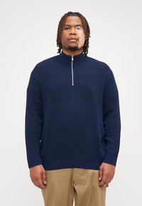 Jack & Jones JPRBLALIAM HALF ZIP  - Strickpullover - naval academy