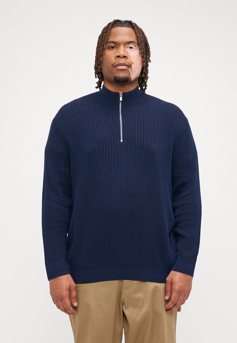 Jack & Jones JPRBLALIAM HALF ZIP - Strickpullover - naval academy