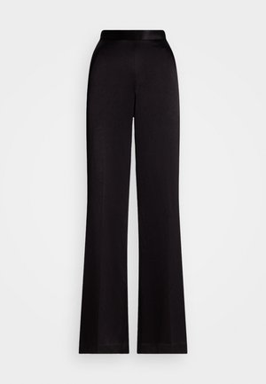 SATIN-BACK-CREPE WIDE-LEG PANT - Nohavice - black
