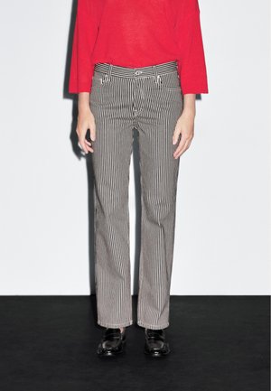 STRIPED LOW-RISE STRAIGHT-LEG - Straight leg jeans - dark blue