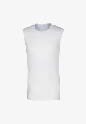 Canottiera bianca senza maniche realizzata in morbido cotone, con scollatura rotonda e taglio dritto. Design minimalista, senza pattern né dettagli.