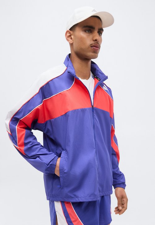 Adidas Running Jackets Men's Dual Indigo/Semi Transparent Red/White Stand Collar Moderate Other — foto 4