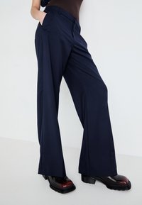 Gina Tricot WIDE LEG  - Trousers - navy