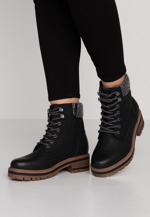 Lace-up ankle boots - black