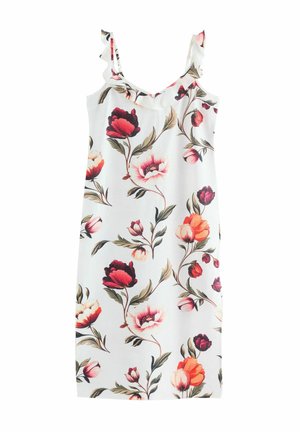 SUMMER FRILL MIDI SLIP - Vardagsklänning - white/green