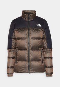 DIABLO JACKET - Chaqueta de plumas - smokey brown/black heather/black