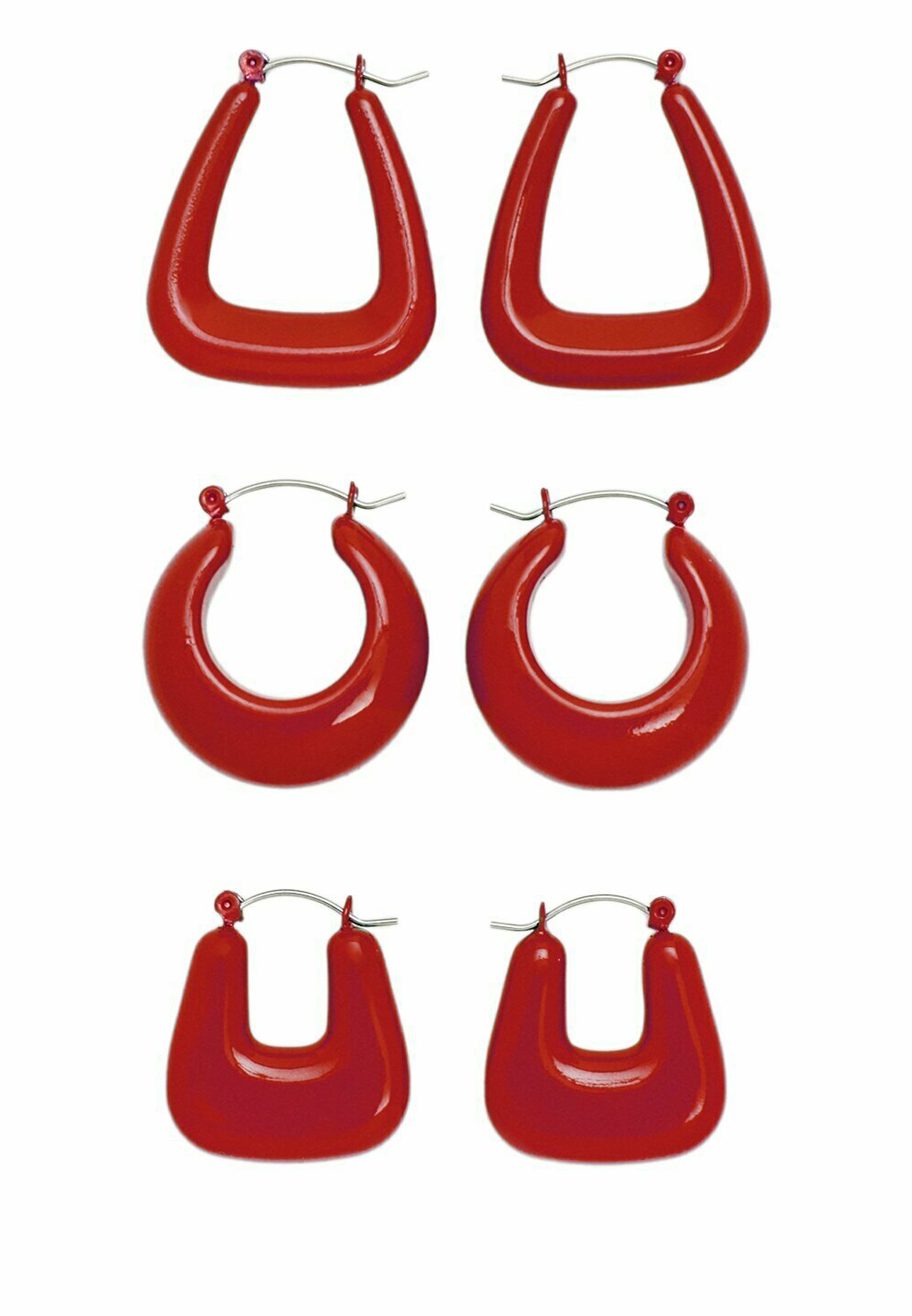 LeLebole Orecchini The Circle In Ottone Oro Con Pietre Naturali – Fiore Rosso E Verde, Made In Italy