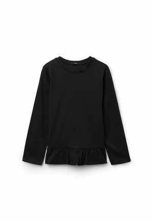 Top s dlouhým rukávem - schwarz black