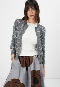 Marimekko VILLI PIIRTO - Cardigan - dark grey/off white