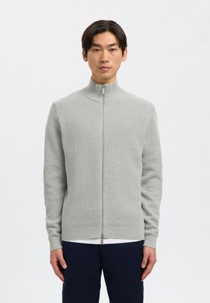 Selected, SLHDANE FULL ZIP - Kardigán - light grey melange