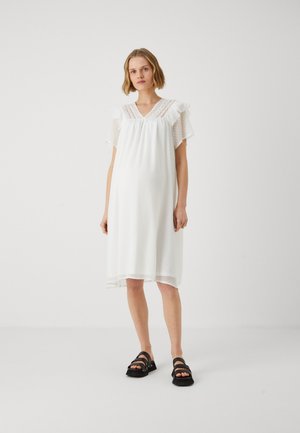 OLMFALLINE V NECK DRESS - Robe de jour - cloud dancer