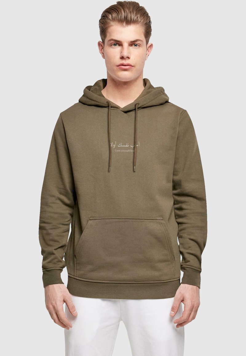 Merchcode - LOVE YOURSELF FIRST - Hoodie - olive, Vergroten