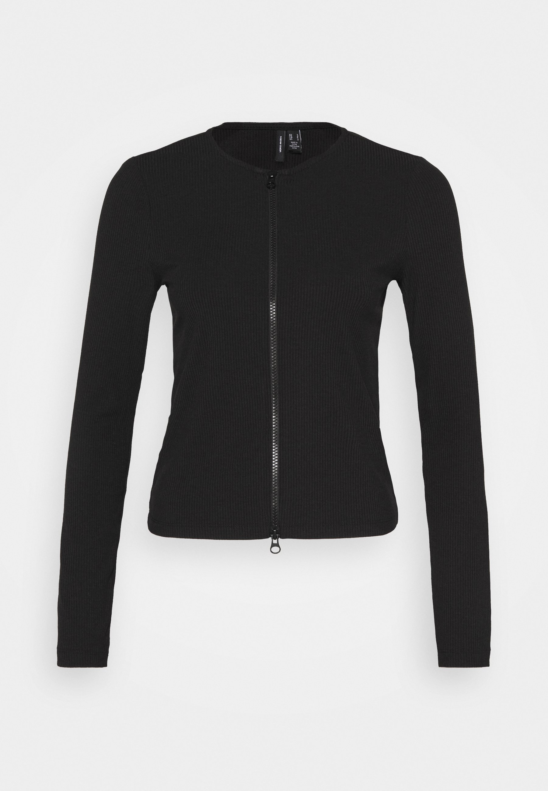 black zipper cardigan