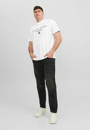 Jack & Jones PLUS SIZE CREW NECK - Print T-shirt - bright white