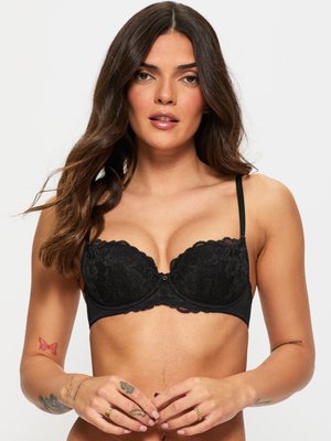SEXY LACE PLUNGE BRA - Balconette bra - black
