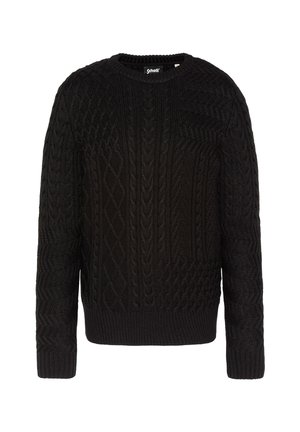 COL ROND TORSADÉ - Strickpullover - noir