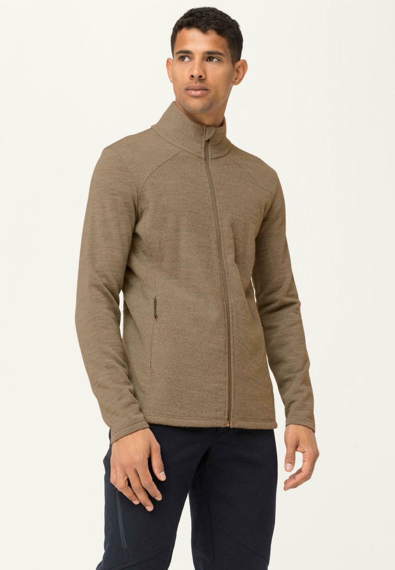 hessnatur MERINO WOOL Fleece jacket safari/beige Zalando.de