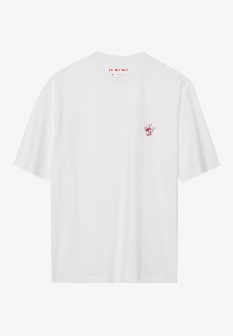 YOURTURN T-shirt print wit YOURTURN T-shirt print wit