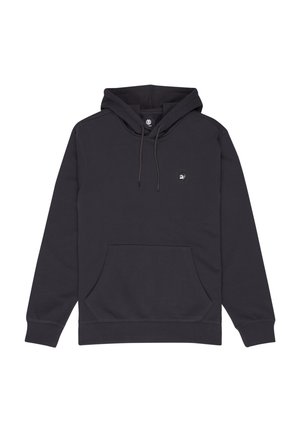 Felpa con cappuccio nera a maniche lunghe con tasca a marsupio frontale, cappuccio con coulisse e piccolo logo ricamato sul petto a sinistra.