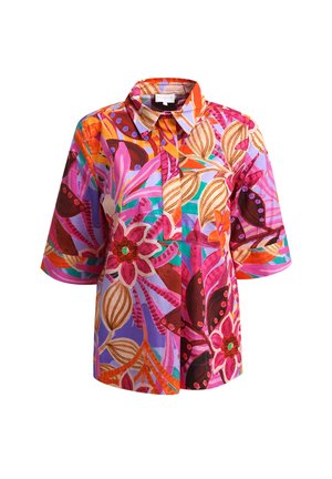 MILANO ITALY, MILANO ITALY SHIRT-BLUSE MIT KURZARM UND BLUMENMUSTER - Blouse - orange