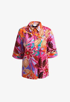 MILANO ITALY, MILANO ITALY SHIRT-BLUSE MIT KURZARM UND BLUMENMUSTER - Blouse - orange
