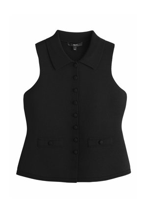 REGULAR FIT - SMART BUTTON UP  - Vest - black