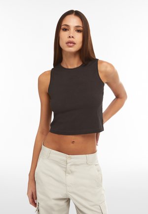 KENDALL CROP TOP - Topper - black cold dyed