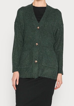 Cardigan - mottled dark green