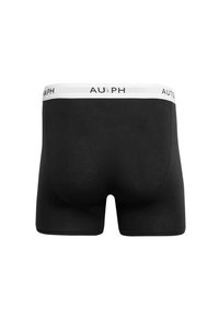 Černé boxerky s bílým elastickým pasem, na kterém je branding "AUTOPH". Hladká tkanina; přiléhavý design s délkou do poloviny stehna.