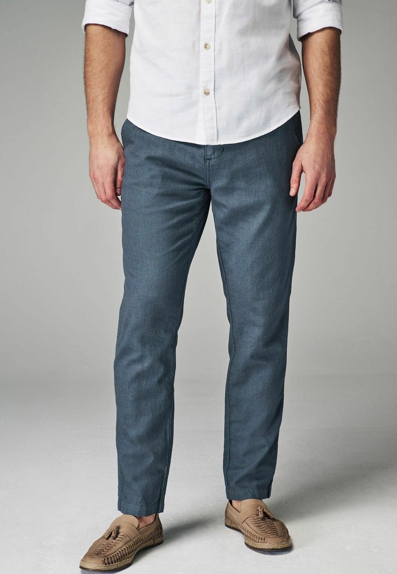 Next SLIM FIT LINEN ELASTICATED DRAWSTRING - Nadrágok - blue