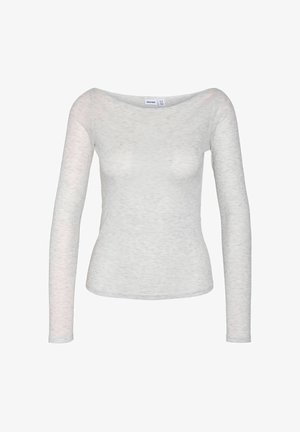 Noisy May, BLOUSE NMNUSA BOATNECK - Langærmet T-shirt - white melange