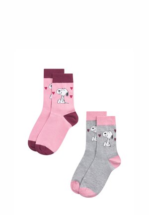 2 PAAR PEANUTS MIT SNOOPY HERZ-MOTIV - Chaussettes - div