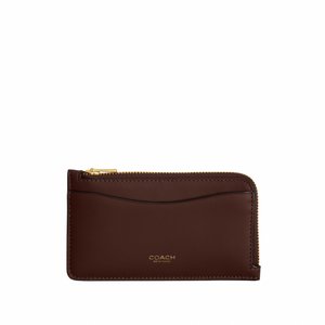 COACH, NEW YORK ZIP CARD CASE - Peněženka - maple