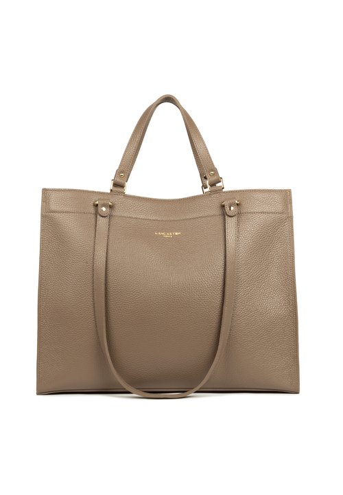 Portefeuille Compagnon LANCASTER - Modèle Taupe, Cuir Lisse, Format 19x11x3 Cm