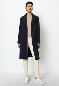Marc O'Polo BLEND SINGLE BREASTED LAPEL COLLAR LINED FLAP POC - Classic coat - deep blue sea