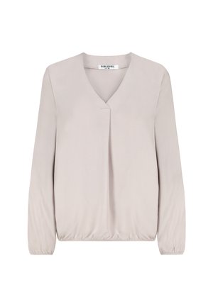 LANGARM MIT V-AUSSCHNITT UND ELASTISCHEM SAUMABSCHLUSS - Blouse - beige