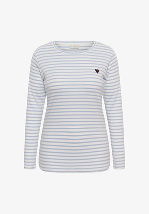 Kaffe Curve, KAFFE CURVE KCLIA T-SHIRT - T-shirt à manches longues - chalk blue fog - brown heart