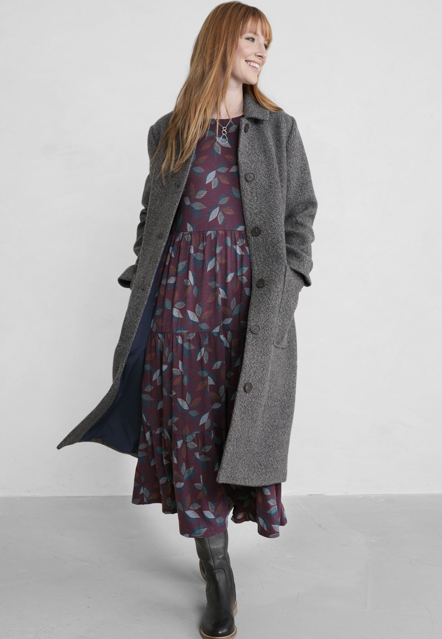 chinese dress ladies Seasalt Line Strokes Dress Regular Inked Foliage Onyx – Shirley Allum  Boutique main image 1