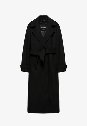 PULL&BEAR, BELTED LONG - COAT - Trenchcoat - black