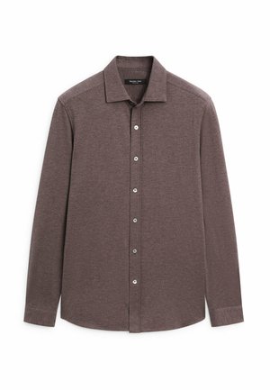 REGULAR FIT MELANGE - Hemd - dark brown