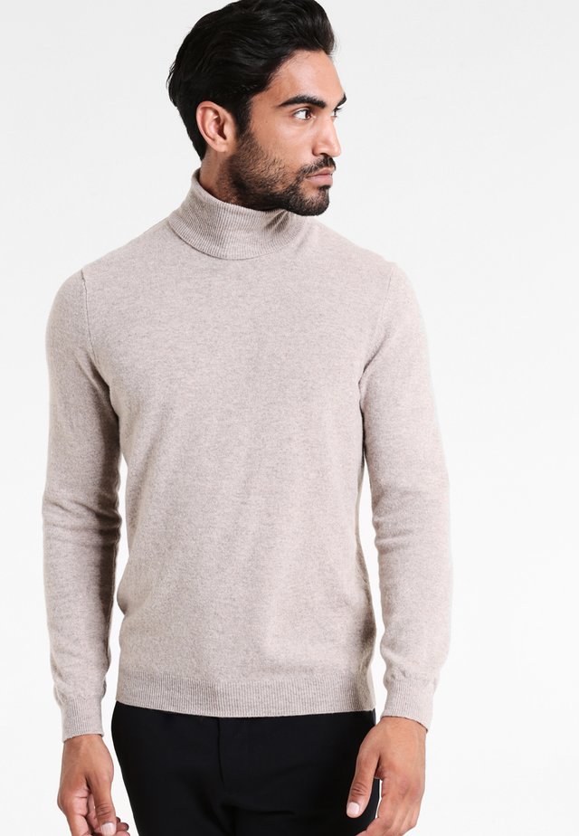 BASIC ROLL NECK - Strickpullover - beige